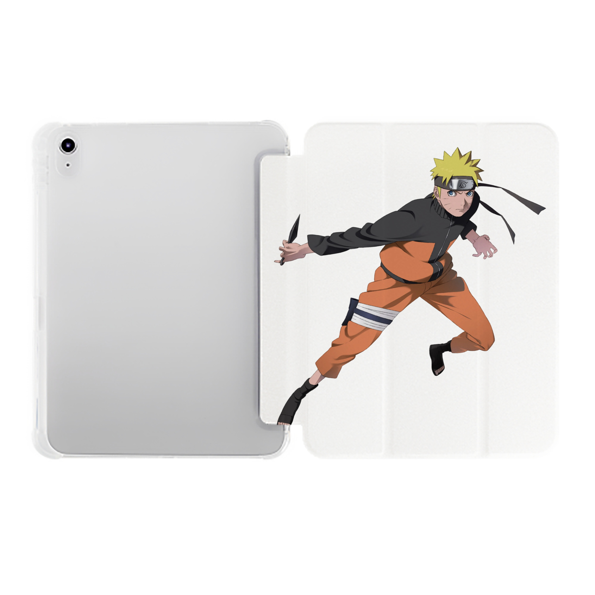 （画像用） NARUTO -ナルト- うずまき ナルト Uzumaki Naruto IPad ケース ペン収納付き 三つ折りスタンド PUレザー×シリコン 対応機種9.5/10.5/10.9インチ